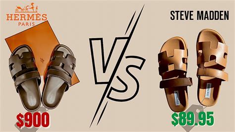 real vs fake hermes sandals|hermes sandals vs steve madden.